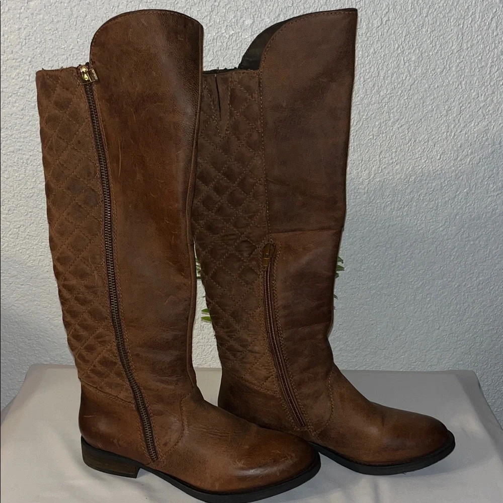 Steve Madden Brown Quilted Over the Knee Boots used good condition